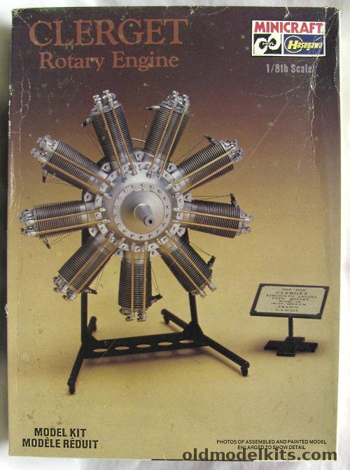 Hasegawa 1/8 Clerget 9B Rotary Engine - 130 HP, 1200 plastic model kit